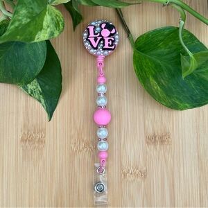 ✨ Disney-Inspired Bling & Silicone Beaded Retractable ID Badge Holder 🏰